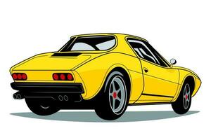 Sport Auto Vektor Illustration zum t Hemd Design, drucken und Logo. Sportwagen Clip Art von Geschwindigkeit Fahrzeug.