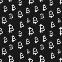 nahtloses Muster der Bitcoin-Zeichenikon-Pinselbeschriftung, kalligraphischer Symbolhintergrund des Schmutzes, Vektorillustration vektor