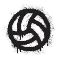 Volleyball Ball Graffiti mit schwarz sprühen Farbe vektor
