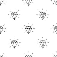 diamant sömlösa mönster vektorillustration. handritad skissad doodle diamant symboler bakgrund vektor
