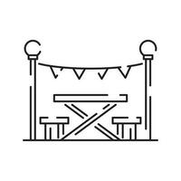Amüsement Park Linie Symbol Symbol Vorlage zum Grafik und Netz Design Sammlung Logo Vektor Illustration. Walze Untersetzer Sehenswürdigkeiten. Festival Spaß.