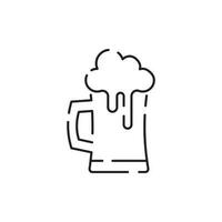 öl linje ikon. innehåller sådan ikoner som tunna, sexpack, kagge, skylt, mugg, drycker. alkohol pub eller bar glas. två glasögon av öl toasting skapande stänk på vit bakgrund. vektor illustration