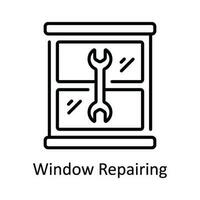 Fenster reparieren Vektor Gliederung Symbol Design Illustration. Zuhause Reparatur und Instandhaltung Symbol auf Weiß Hintergrund eps 10 Datei