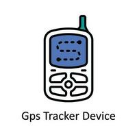 gps tracker enhet vektor fylla översikt ikon design illustration. Karta och navigering symbol på vit bakgrund eps 10 fil