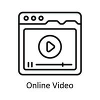 online Video Vektor Gliederung Symbol Design Illustration. online Streaming Symbol auf Weiß Hintergrund eps 10 Datei