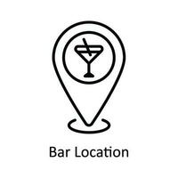 Bar Ort Vektor Gliederung Symbol Design Illustration. Karte und Navigation Symbol auf Weiß Hintergrund eps 10 Datei