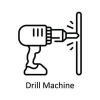 borra maskin vektor översikt ikon design illustration. Hem reparera och underhåll symbol på vit bakgrund eps 10 fil