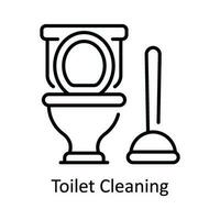 toalett rengöring vektor översikt ikon design illustration. Hem reparera och underhåll symbol på vit bakgrund eps 10 fil
