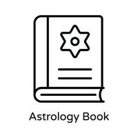 astrologi bok vektor översikt ikon design illustration. astrologi och zodiaken tecken symbol på vit bakgrund eps 10 fil