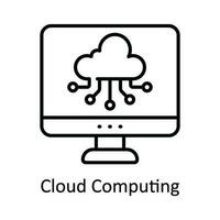 Wolke Computing Vektor Gliederung Symbol Design Illustration. Clever Branchen Symbol auf Weiß Hintergrund eps 10 Datei