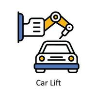 Auto Aufzug Vektor füllen Gliederung Symbol Design Illustration. Clever Branchen Symbol auf Weiß Hintergrund eps 10 Datei