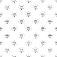 nahtlose Mustervektorillustration des Diamanten. Hand gezeichnete skizzierte Gekritzel Diamant Symbole Hintergrund vektor