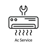 ac service vektor översikt ikon design illustration. Hem reparera och underhåll symbol på vit bakgrund eps 10 fil