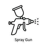 spray pistol vektor översikt ikon design illustration. Hem reparera och underhåll symbol på vit bakgrund eps 10 fil