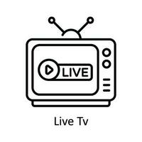 Leben Fernseher Vektor Gliederung Symbol Design Illustration. online Streaming Symbol auf Weiß Hintergrund eps 10 Datei