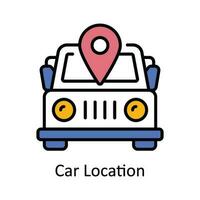 Auto Ort Vektor füllen Gliederung Symbol Design Illustration. Karte und Navigation Symbol auf Weiß Hintergrund eps 10 Datei