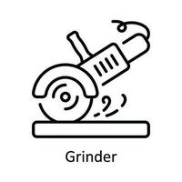 Schleifer Vektor Gliederung Symbol Design Illustration. Zuhause Reparatur und Instandhaltung Symbol auf Weiß Hintergrund eps 10 Datei