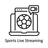 Sport Leben Streaming Vektor Gliederung Symbol Design Illustration. online Streaming Symbol auf Weiß Hintergrund eps 10 Datei