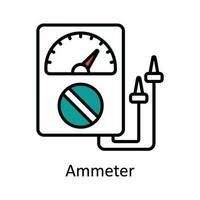 ammeter vektor fylla översikt ikon design illustration. Hem reparera och underhåll symbol på vit bakgrund eps 10 fil