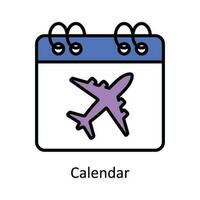 kalender vektor fylla översikt ikon design illustration. resa och hotell symbol på vit bakgrund eps 10 fil