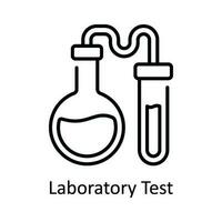 laboratorium testa vektor översikt ikon design illustration. smart industrier symbol på vit bakgrund eps 10 fil