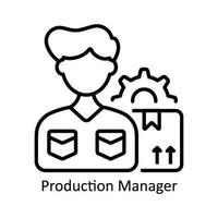 Produktion Manager Vektor Gliederung Symbol Design Illustration. Produkt Verwaltung Symbol auf Weiß Hintergrund eps 10 Datei