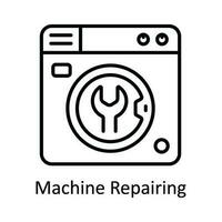 Maschine reparieren Vektor Gliederung Symbol Design Illustration. Zuhause Reparatur und Instandhaltung Symbol auf Weiß Hintergrund eps 10 Datei