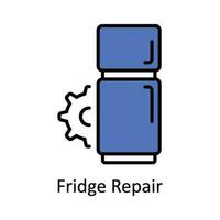 kylskåp reparera vektor fylla översikt ikon design illustration. Hem reparera och underhåll symbol på vit bakgrund eps 10 fil