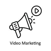 Video Marketing Vektor Gliederung Symbol Design Illustration. online Streaming Symbol auf Weiß Hintergrund eps 10 Datei