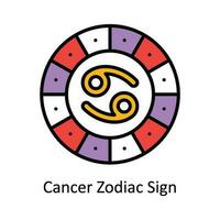 cancer zodiaken tecken vektor fylla översikt ikon design illustration. astrologi och zodiaken tecken symbol på vit bakgrund eps 10 fil