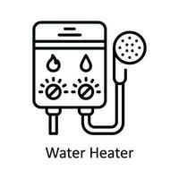Wasser Heizung Vektor Gliederung Symbol Design Illustration. Zuhause Reparatur und Instandhaltung Symbol auf Weiß Hintergrund eps 10 Datei