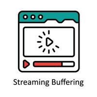 Streaming Pufferung Vektor füllen Gliederung Symbol Design Illustration. online Streaming Symbol auf Weiß Hintergrund eps 10 Datei