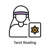 Tarot lesen Vektor füllen Gliederung Symbol Design Illustration. Astrologie und Tierkreis Zeichen Symbol auf Weiß Hintergrund eps 10 Datei