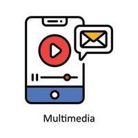 multimedia vektor fylla översikt ikon design illustration. produkt förvaltning symbol på vit bakgrund eps 10 fil