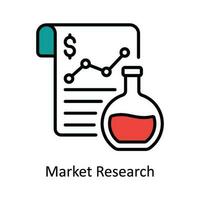 marknadsföra forskning vektor fylla översikt ikon design illustration. digital marknadsföring symbol på vit bakgrund eps 10 fil