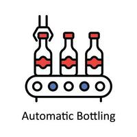 automatisk tappning vektor fylla översikt ikon design illustration. smart industrier symbol på vit bakgrund eps 10 fil