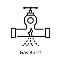 Gas platzen Vektor Gliederung Symbol Design Illustration. Zuhause Reparatur und Instandhaltung Symbol auf Weiß Hintergrund eps 10 Datei