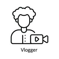 vlogger Vektor Gliederung Symbol Design Illustration. online Streaming Symbol auf Weiß Hintergrund eps 10 Datei