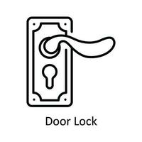Tür sperren Vektor Gliederung Symbol Design Illustration. Zuhause Reparatur und Instandhaltung Symbol auf Weiß Hintergrund eps 10 Datei