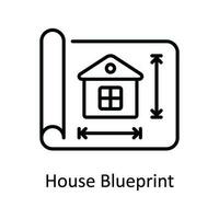 Haus Entwurf Vektor Gliederung Symbol Design Illustration. Zuhause Reparatur und Instandhaltung Symbol auf Weiß Hintergrund eps 10 Datei