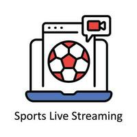 Sport Leben Streaming Vektor füllen Gliederung Symbol Design Illustration. online Streaming Symbol auf Weiß Hintergrund eps 10 Datei