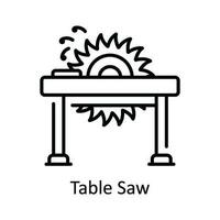 Tabelle sah Vektor Gliederung Symbol Design Illustration. Zuhause Reparatur und Instandhaltung Symbol auf Weiß Hintergrund eps 10 Datei
