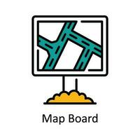 Karte Tafel Vektor füllen Gliederung Symbol Design Illustration. Karte und Navigation Symbol auf Weiß Hintergrund eps 10 Datei