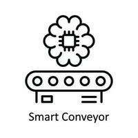 smart transportband vektor översikt ikon design illustration. smart industrier symbol på vit bakgrund eps 10 fil