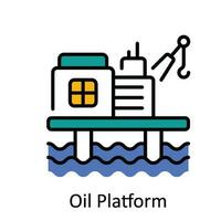 olja plattform vektor fylla översikt ikon design illustration. smart industrier symbol på vit bakgrund eps 10 fil