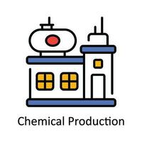 kemisk produktion vektor fylla översikt ikon design illustration. smart industrier symbol på vit bakgrund eps 10 fil