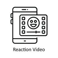 Reaktion Video Vektor Gliederung Symbol Design Illustration. online Streaming Symbol auf Weiß Hintergrund eps 10 Datei