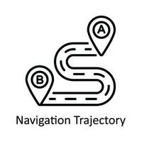 navigering bana vektor översikt ikon design illustration. Karta och navigering symbol på vit bakgrund eps 10 fil