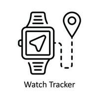 Uhr Tracker Vektor Gliederung Symbol Design Illustration. Karte und Navigation Symbol auf Weiß Hintergrund eps 10 Datei