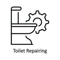 Toilette reparieren Vektor Gliederung Symbol Design Illustration. Zuhause Reparatur und Instandhaltung Symbol auf Weiß Hintergrund eps 10 Datei